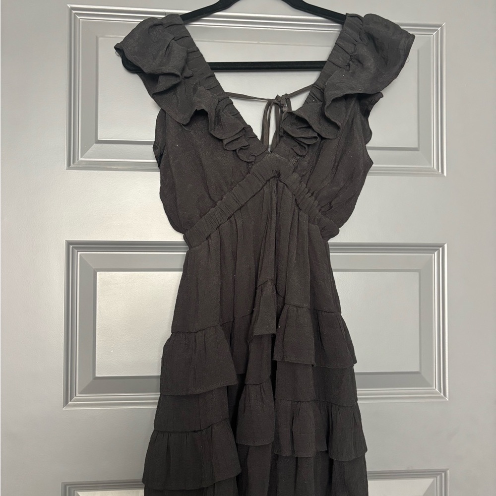 Elegant Black Ruffle Dress